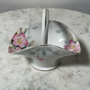 Vintage Handpainted Noritake Porcelain Dolly Varden Basket Azaleas Made in Japan